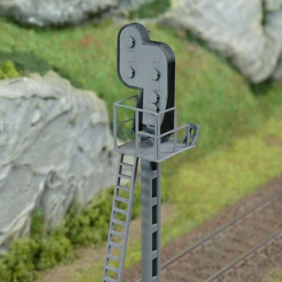 HO signal with 6 lights, type H, lightweight tall mast, SNCF - Rail...