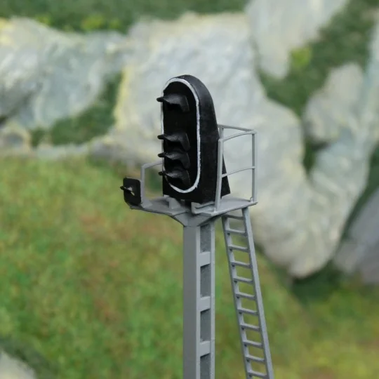 RAILITY_204F-Signal HO 3 feux type C, mat léger SNCF - Raility R.201F, fictif sans LED