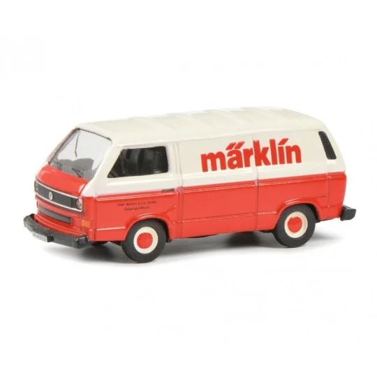 Schuco_452653804-Schuco 452653804 Volkswagen Combi van advertising panel van, red and white, MARKLIN