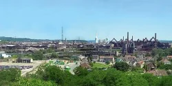 Industrial area backdrop - Faller 180510 - HO 1/87, N 1/160