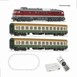 Coffret de départ locomotive diesel BR 132 + 2 voitures Halberstadt...