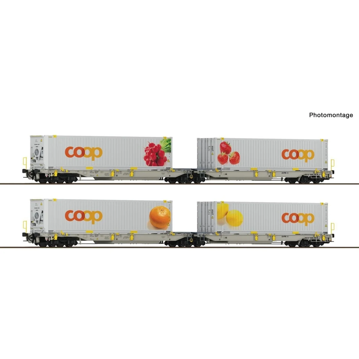 Coffret de 2 wagons articulés à double poche T2000 RailCare COOP - ...