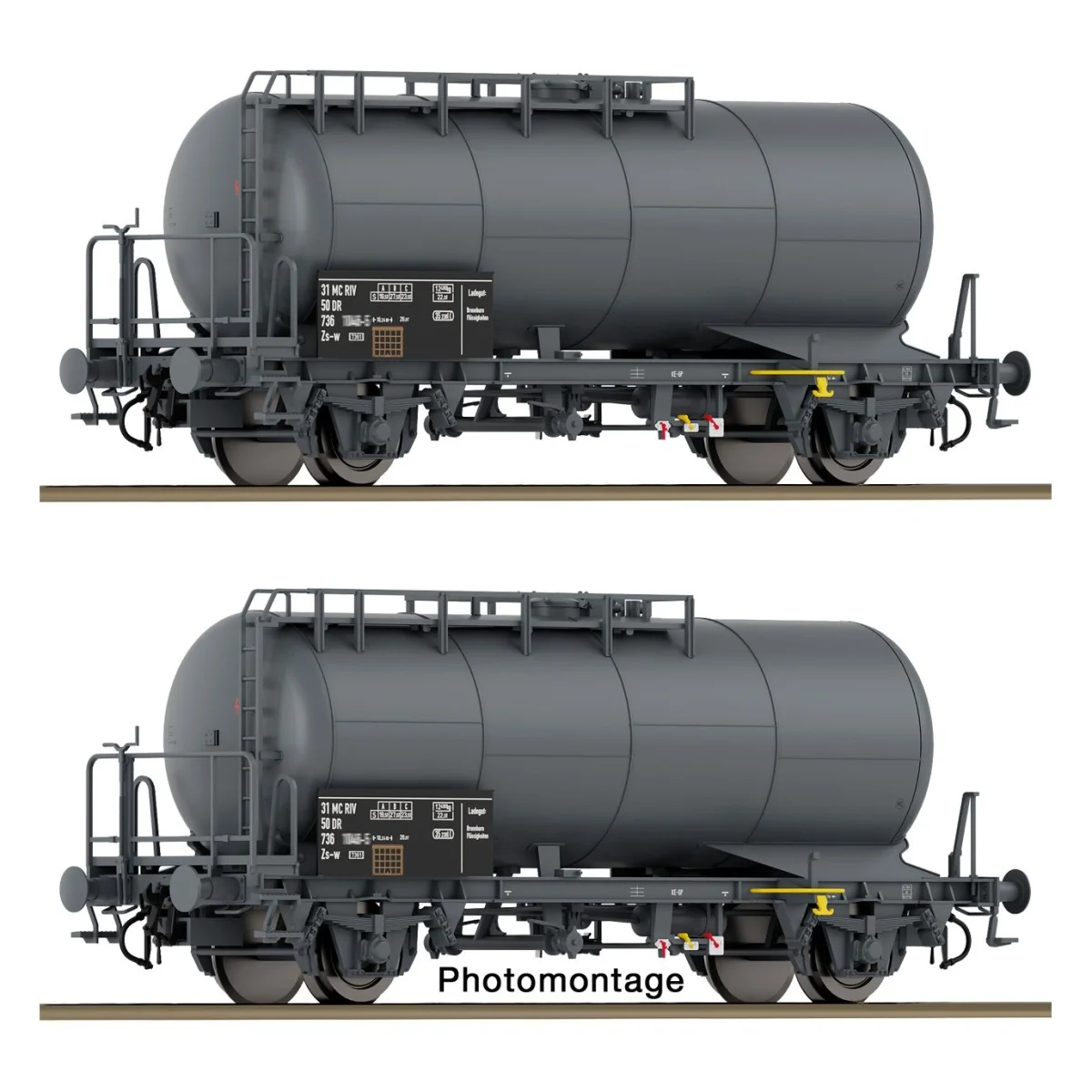 Set of 2 Zs-w DR type tank wagons - Roco 6600245, H0 1/87