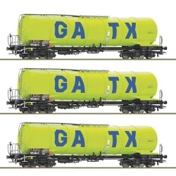 Set de 3 wagons-citernes Zacns GATX - Roco 6600277, H0 1/87