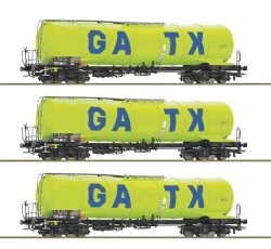 Set of 3 Zacns GATX tank cars - Roco 6600277, H0 1/87