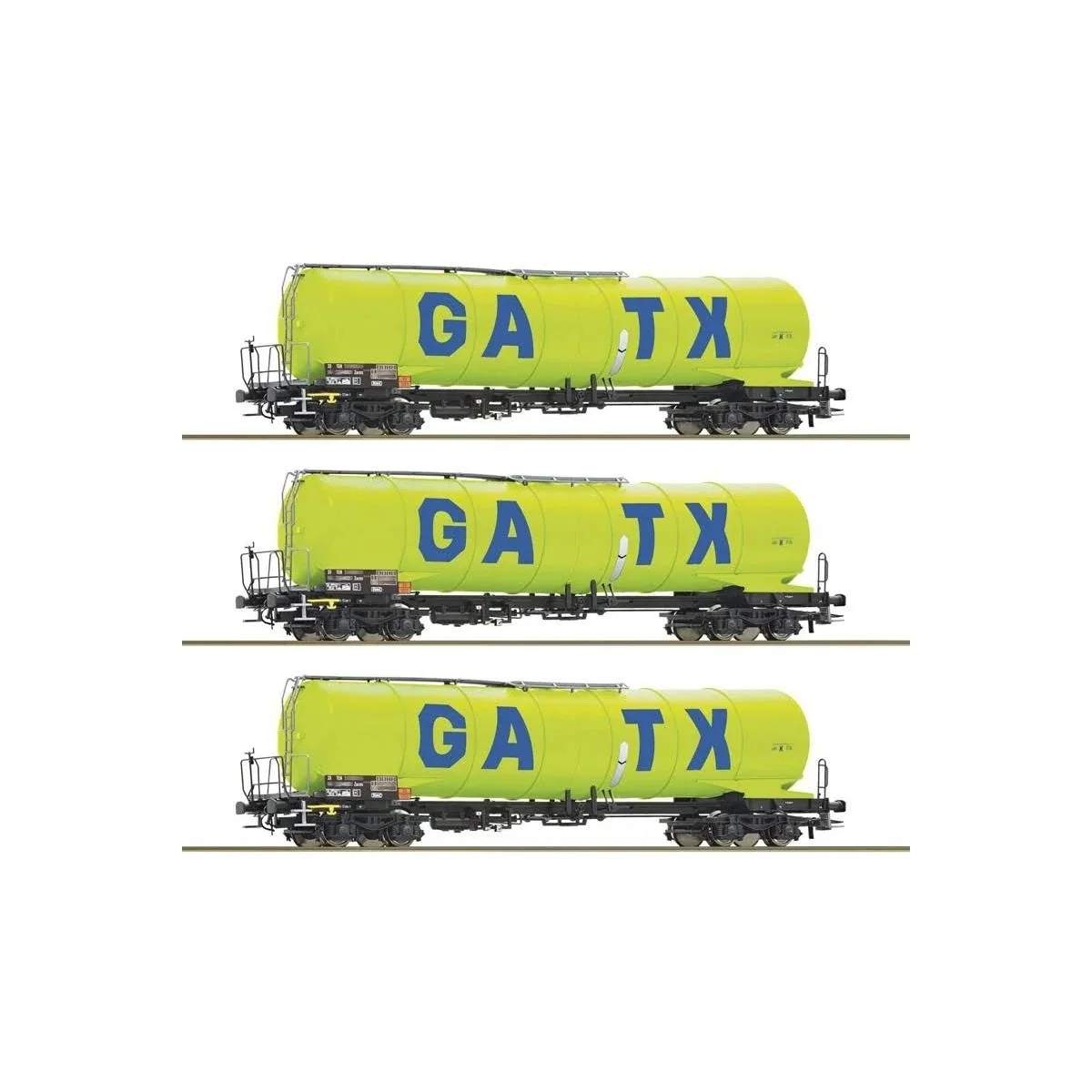 Set of 3 Zacns GATX tank cars - Roco 6600277, H0 1/87 Set of 3 Zacns GATX tank cars - Roco 6600277, H0 1/87