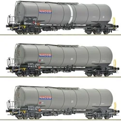 Set de 3 wagons-citernes Zacns NACCO - Roco 6600197, H0 1/87