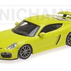 Minichamps 870066122 Voiture Porsche Cayman GT4, jaune Busch véhicule Busch_870066122 - 1
