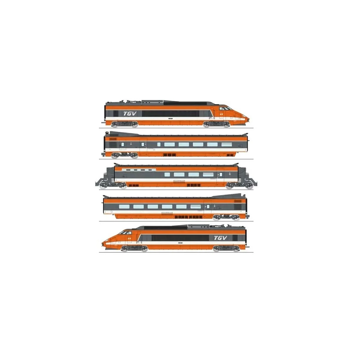 Coffret TGV SNCF PSE n°112 CFF 5 éléments, digital sonore - REE Mod...