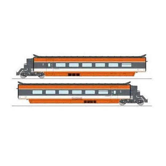 SNCF TGV PSE carriage set, trainset no. 112, SBB, 2 units R3 R7 -... TGV-010-Ree Modeles TGV007 Set of 2 TGV PSE Intermediate Cars Original Trainset, R3 + R7 Trailers - TGV-010
