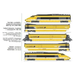 TGV PSE "La Poste" set, 5 pieces - REE TGV011, HO 1/87