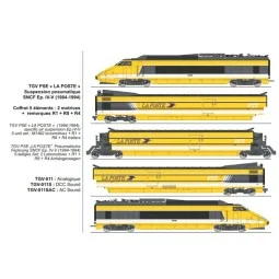 TGV PSE "La Poste" set, 5 pieces - REE TGV011, HO 1/87