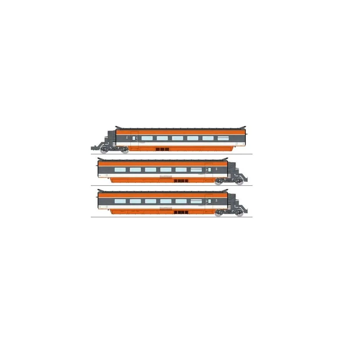 SNCF TGV PSE carriage set, trainset no. 112, SBB, 3 units R2 R5 R... SNCF TGV PSE carriage set, trainset no. 112, SBB, 3 units R2 R5 R...
