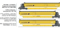 TGV PSE "La Poste" SNCF 3-car set - REE TGV012, HO 1/87