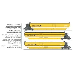 Coffret 3 remorques complémentaires TGV PSE « La Poste » SNCF - REE...