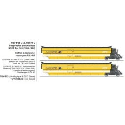 Coffret 3 remorques complémentaires TGV PSE « La Poste » SNCF - REE...