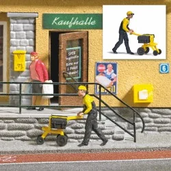 Busch 7888 Postman with delivery trolley