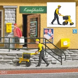 Busch 7888 Postman with delivery trolley - Busch_7888