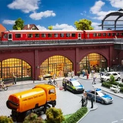 Faller 120571 Model Kit, Arcades with shops and interior fittings