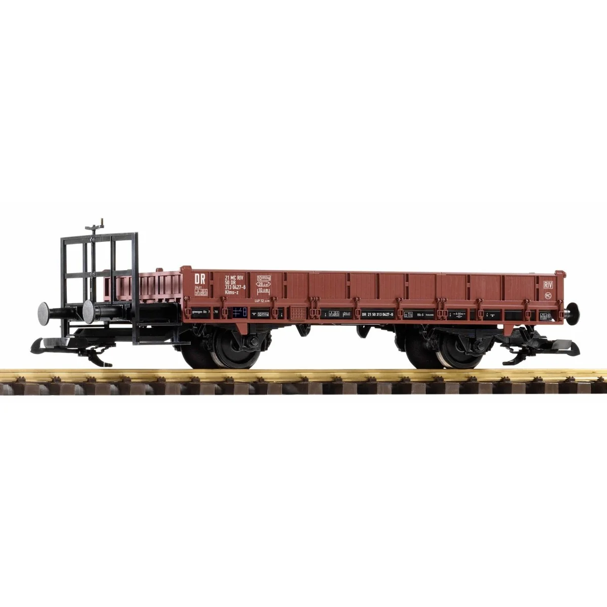 Piko G 37958 Flatbed wagon with axles, brown, DR - Piko_37958