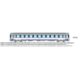 CORAIL B10c10x sleeper car, framed logo - HO - REE JM031 JM-031-CORAIL A9c9x sleeper car, framed logo - HO - REE JM030 - JM-031