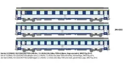 Set of 3 CORAIL VU sleeping cars A9c9x + 2x B10c10x blue TEN white ...