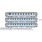 Set of 3 CORAIL VU sleeping cars A9c9x + 2x B10c10x blue TEN white ... JM-033-*Set of 3 CORAIL VU sleeping cars A9c9x + 2x B10c10x blue TEN white SNCF - HO - REE JM033 - JM-033