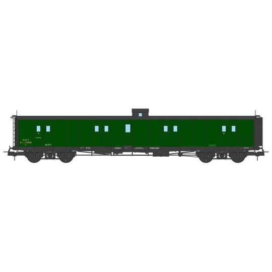 Ree Modeles VB347 Fourgon à bogies, ex-PLM, vert PLM, vigie et échelle, SNCF Ree Modeles VB-347 - 3 VB-347-Ree Modeles VB347 Fourgon à bogies, ex-PLM, vert PLM, vigie et échelle, SNCF