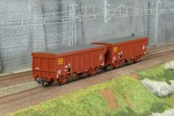 Set of 2 roll-top wagons, type Ts, SNCF - HO - Roco 6600251