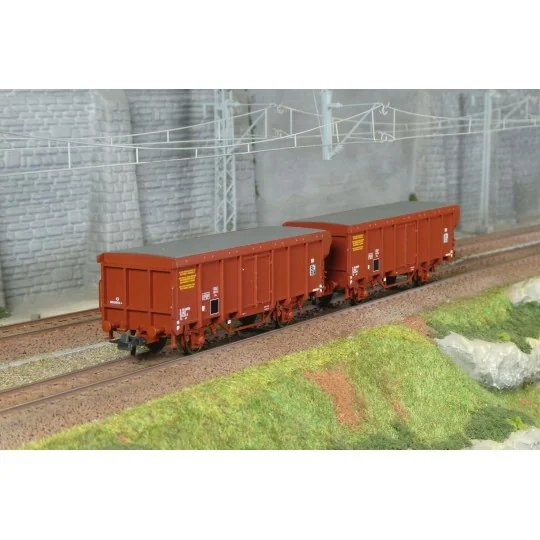 Set of 2 roll-top wagons, type Ts, SNCF - HO - Roco 6600251 ROCO_6600251-Set of 2 roll-top wagons, type Ts, SNCF - HO - Roco 6600251