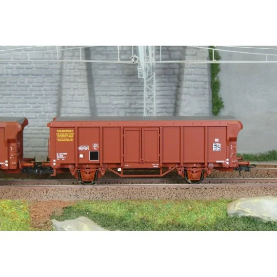 Set of 2 roll-top wagons, type Ts, SNCF - HO - Roco 6600251 ROCO_6600251-Set of 2 roll-top wagons, type Ts, SNCF - HO - Roco 6600251