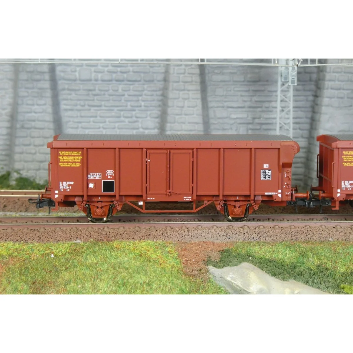 Set of 2 roll-top wagons, type Ts, SNCF - HO - Roco 6600251 Set of 2 roll-top wagons, type Ts, SNCF - HO - Roco 6600251