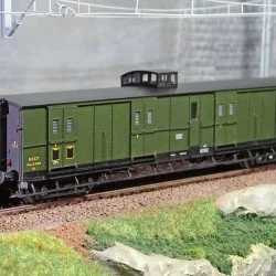 Ree Modeles VB349 Fourgon à bogies, ex-PLM, vert 306, vigie et échelle, SNCF Ree Modeles VB-349 - 1