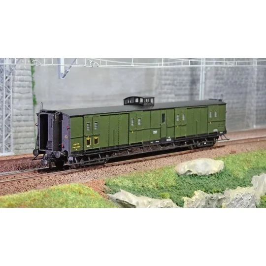 Ree Modeles VB349 Fourgon à bogies, ex-PLM, vert 306, vigie et échelle, SNCF Ree Modeles VB-349 - 1 VB-349-Ree Modeles VB349 Fourgon à bogies, ex-PLM, vert 306, vigie et échelle, SNCF