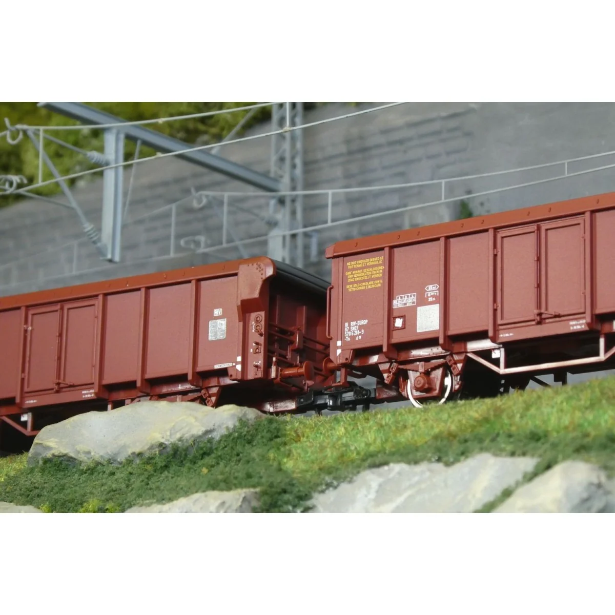 Set of 2 roll-top wagons, type Ts, SNCF - HO - Roco 6600251 Set of 2 roll-top wagons, type Ts, SNCF - HO - Roco 6600251