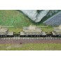 Fle_845606-Fleischmann 845606 Set of 3 flat wagons for transporting heavy loads, DRB, loaded with Panther tanks, N scale