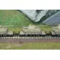 Fleischmann 845606 Set of 3 flat wagons for transporting heavy load... Fle_845606-Fleischmann 845606 Set of 3 flat wagons for transporting heavy loads, DRB, loaded with Panther tanks, N scale