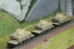 Fleischmann 845606 Set of 3 flat wagons for transporting heavy load...