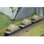 Fle_845606-Fleischmann 845606 Set of 3 flat wagons for transporting heavy loads, DRB, loaded with Panther tanks, N scale