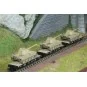 Fleischmann 845606 Set of 3 flat wagons for transporting heavy load... Fle_845606-Fleischmann 845606 Set of 3 flat wagons for transporting heavy loads, DRB, loaded with Panther tanks, N scale