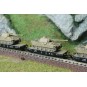 Fle_845606-Fleischmann 845606 Set of 3 flat wagons for transporting heavy loads, DRB, loaded with Panther tanks, N scale