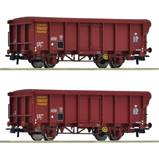 Set of 2 roll-top wagons, type Ts, SNCF - HO - Roco 6600251 ROCO_6600251-Set of 2 roll-top wagons, type Ts, SNCF - HO - Roco 6600251