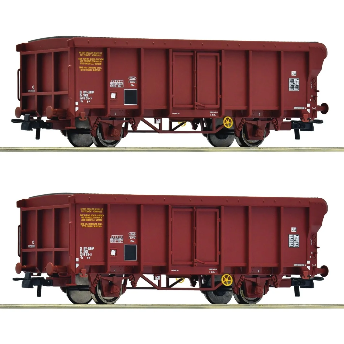 Set of 2 roll-top wagons, type Ts, SNCF - HO - Roco 6600251 Set of 2 roll-top wagons, type Ts, SNCF - HO - Roco 6600251