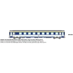 Voiture VU couchettes CORAIL A9c9x, logo encadré - HO - REE JM034