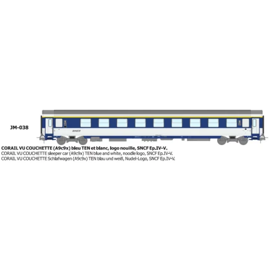 CORAIL A9c9x sleeper van, noodle logo - HO - REE JM038 JM-038-CORAIL A9c9x sleeper van, noodle logo - HO - REE JM038