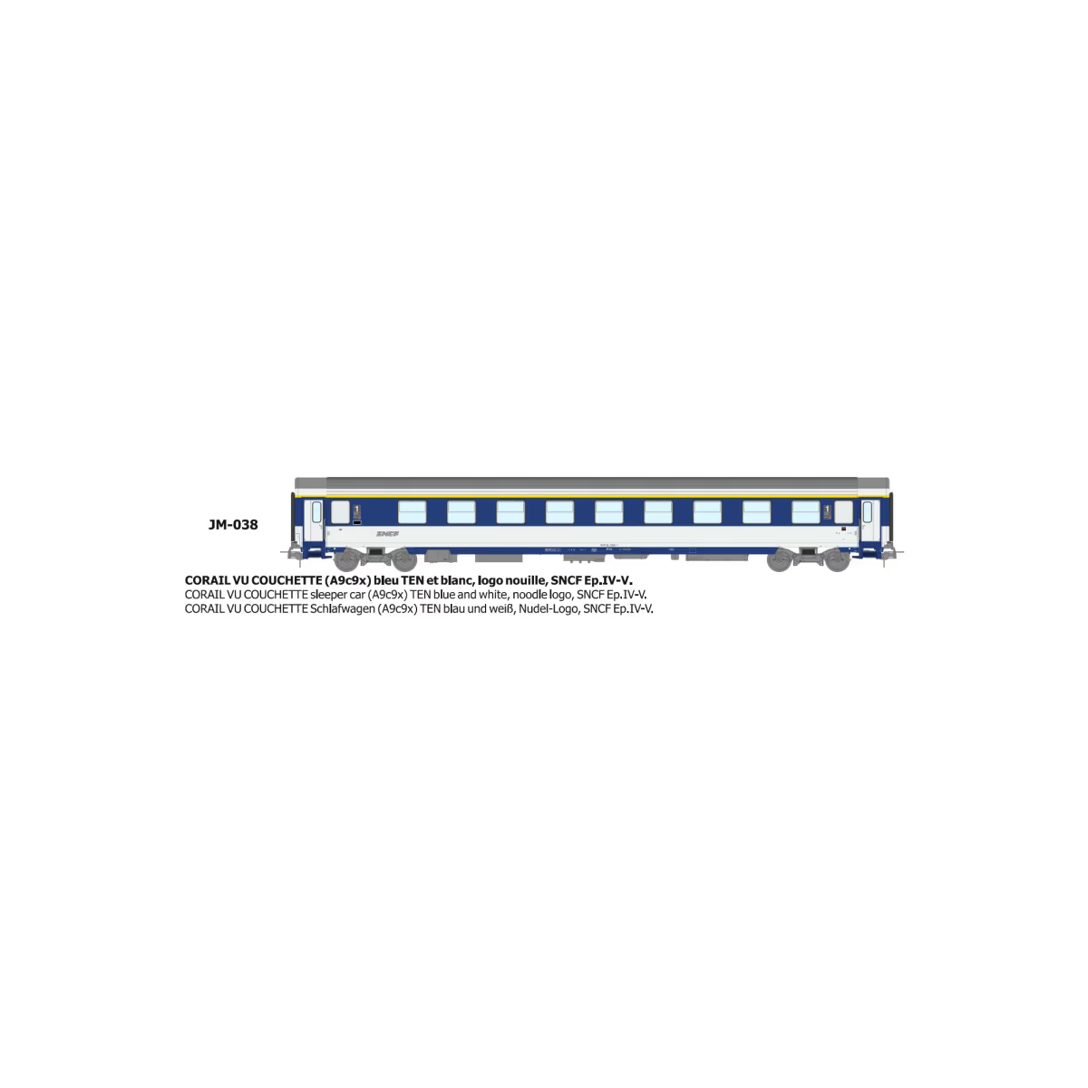 CORAIL A9c9x sleeper van, noodle logo - HO - REE JM038