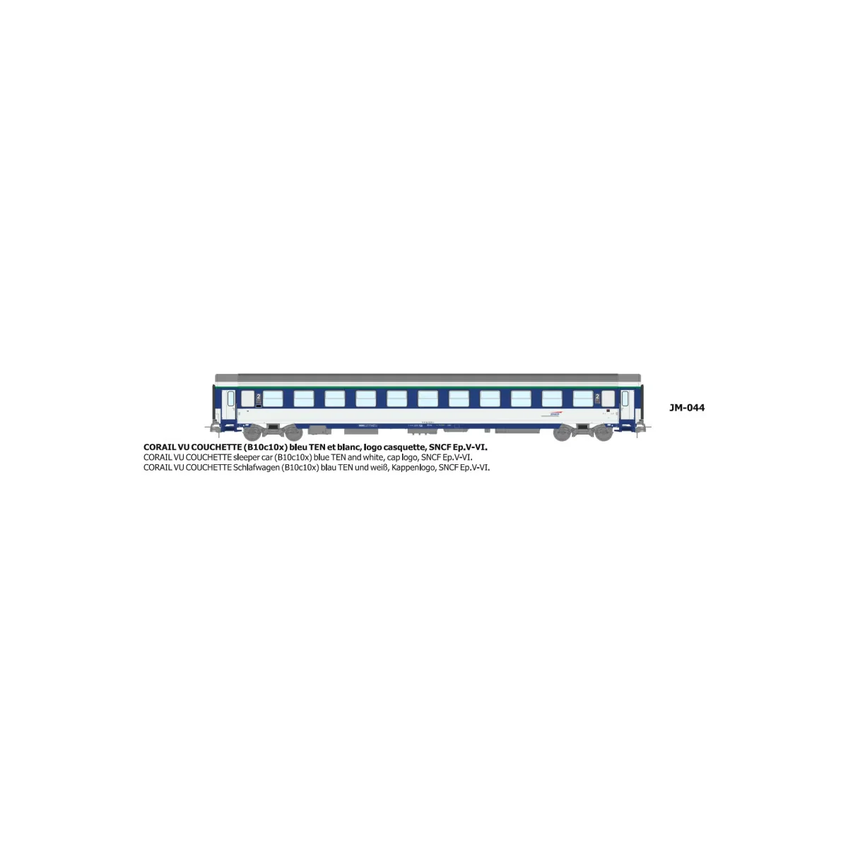 CORAIL B10c10x sleeper van, cap logo - HO - REE JM044 CORAIL B10c10x sleeper van, cap logo - HO - REE JM044