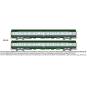 Set of 2 green/grey ambulance cars with yellow framed logo - REE JM... JM-045-CORAIL B10c10x sleeper van, cap logo - HO - REE JM044 - JM-045