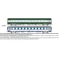 Set de 2 voitures AMBULANCE vert/gris et VU Couchette B10c10, logo ... JM-046-Set de 2 voitures AMBULANCE vert/gris et VU Couchette B10c10, logo encadré jaune - REE JM046 - HO 1/87