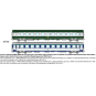 Set of 2 green/grey AMBULANCE and B10c10 Sleeper Van vehicles, yell... JM-046-Set of 2 green/grey ambulance cars with yellow framed logo - REE JM045 - HO 1/87 - JM-046